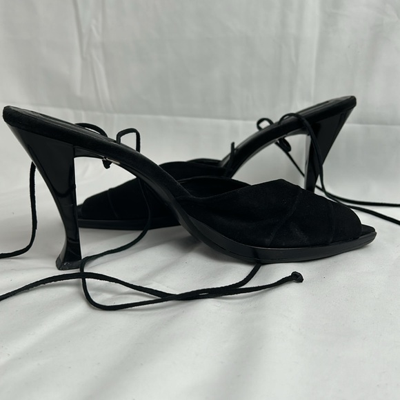 Vintage Enzo Angiolini Sandals Ankle straps Suede Upper Size 9 1/2 M Heel 4 in - Picture 9 of 9